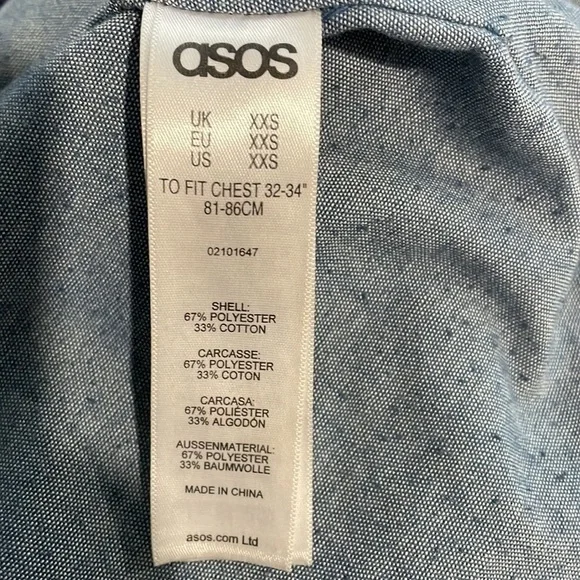 ASOS Trench Coat Navy Blue Size XXS - Picture 4 of 5